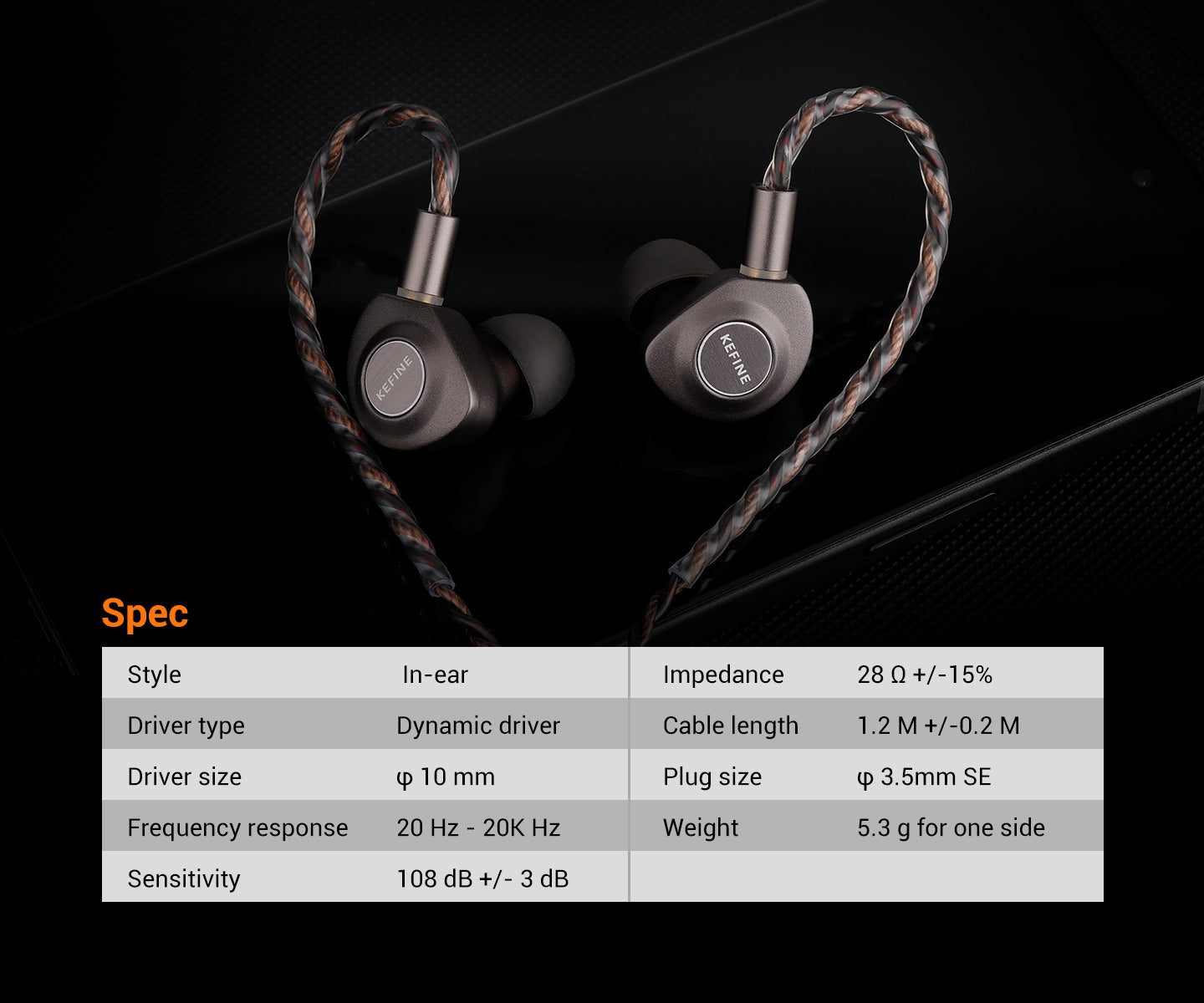 KEFINE Delci 10mm DLC+PU Diaphragm Dynamic Driver IEM Earphones